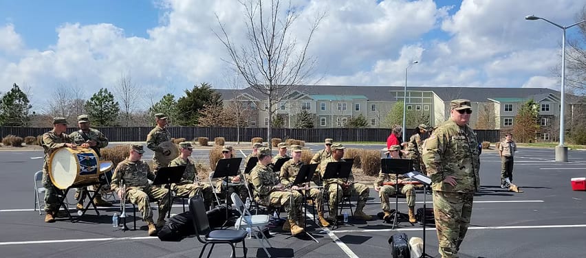 The military band that played at the flag retirement ceremony